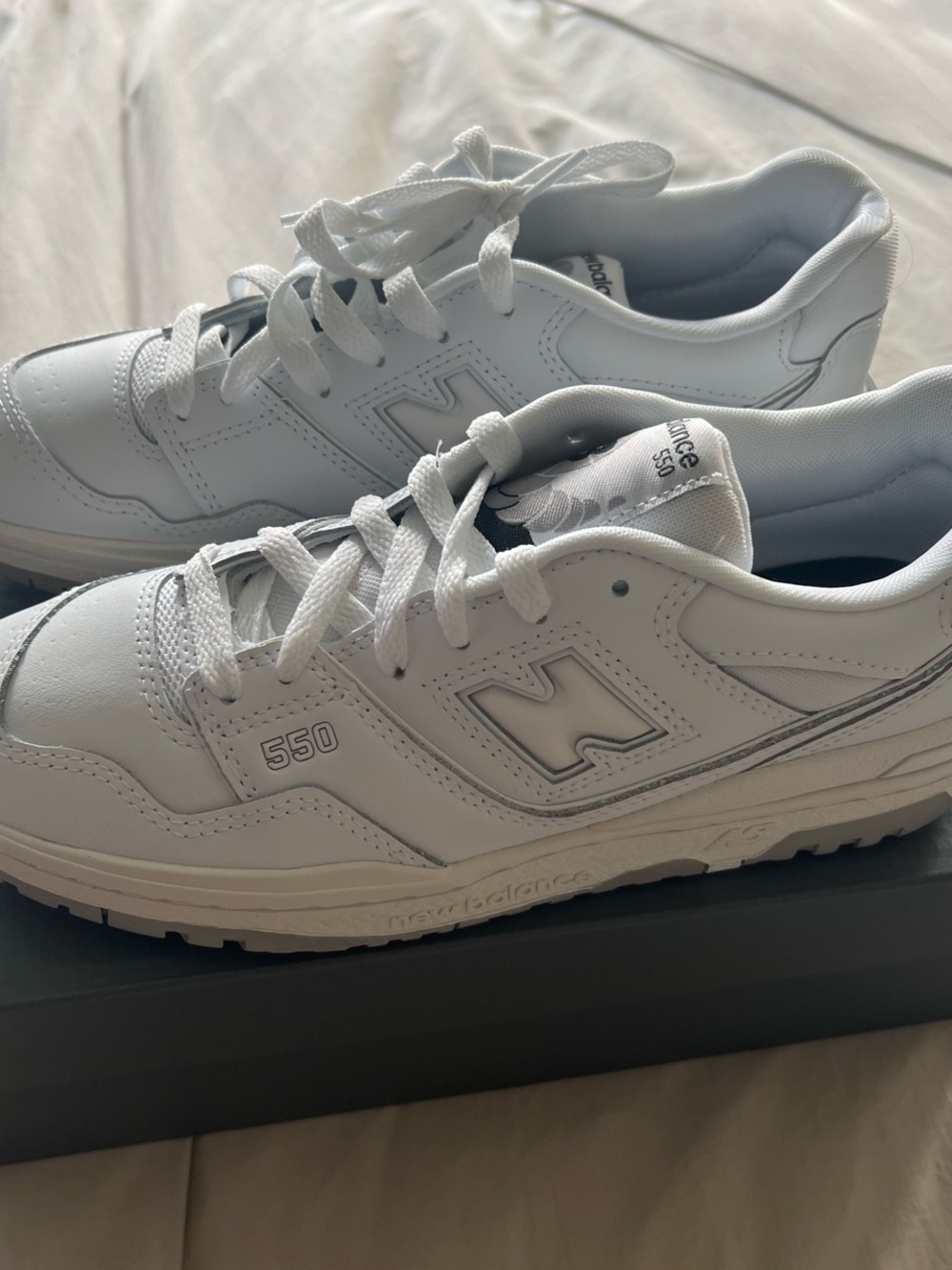New Balance 550 White Leather Low-Top Sneakers